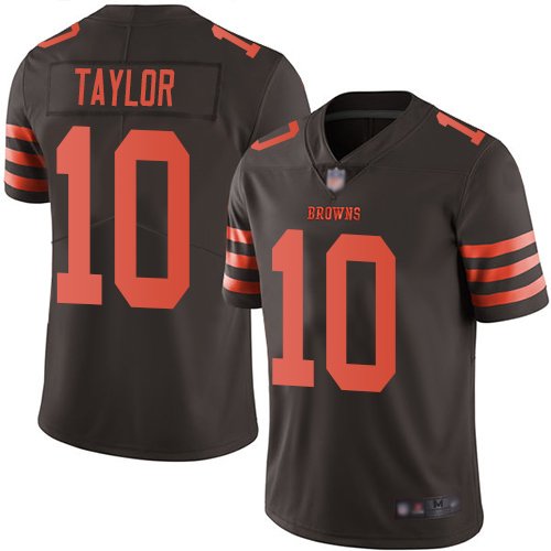 Cleveland Browns Taywan Taylor Men Brown Limited Jersey #10 NFL Football Rush Vapor Untouchable->cleveland browns->NFL Jersey